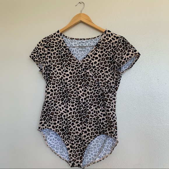 Arizona Jean Company Tops - Arizona Jean Co Leopard Animal Print Bodysuit XL